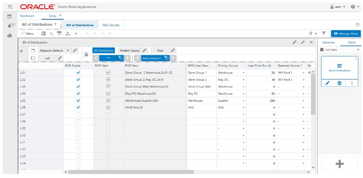 Bill of Distributions View Bill of Distributions View