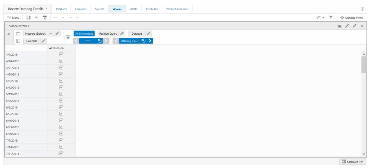Associated Week View Associated Week View