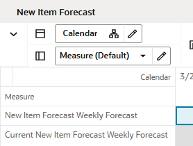 New Item Forecast View New Item Forecast View