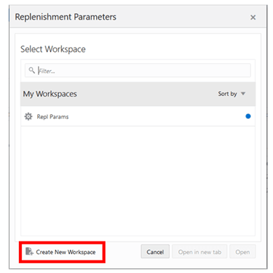 Replenishment Parameters Wizard