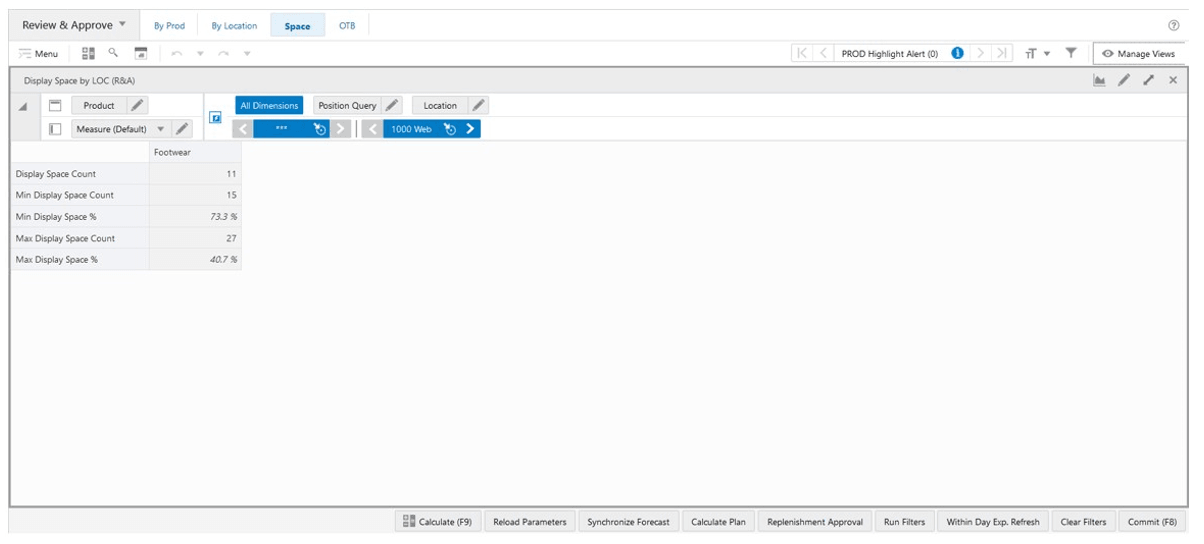 Display Space by Location (R & A) View Display Space by Location (R & A) View