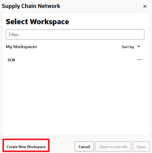 Create New Workspace