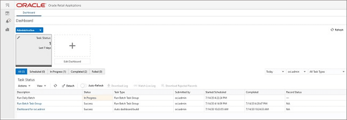 This image shows the list of submitted tasks.