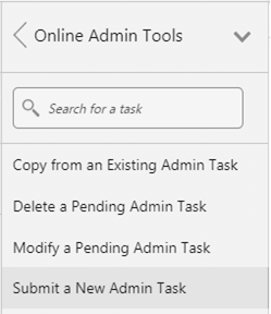 This image shows the Administration Tasks.