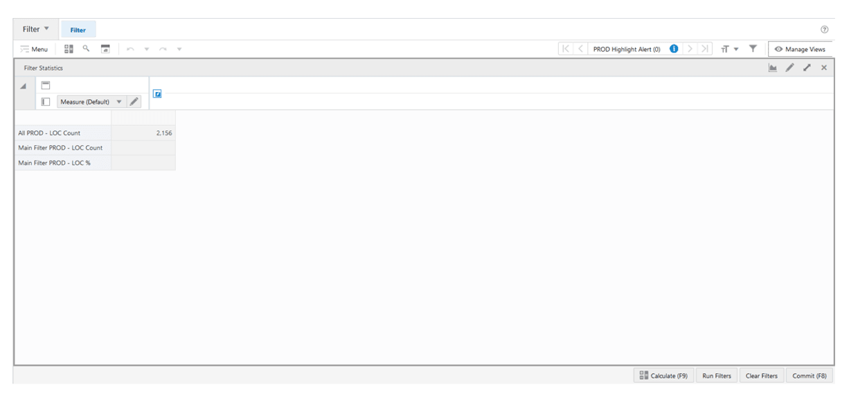 Filter Statistics View