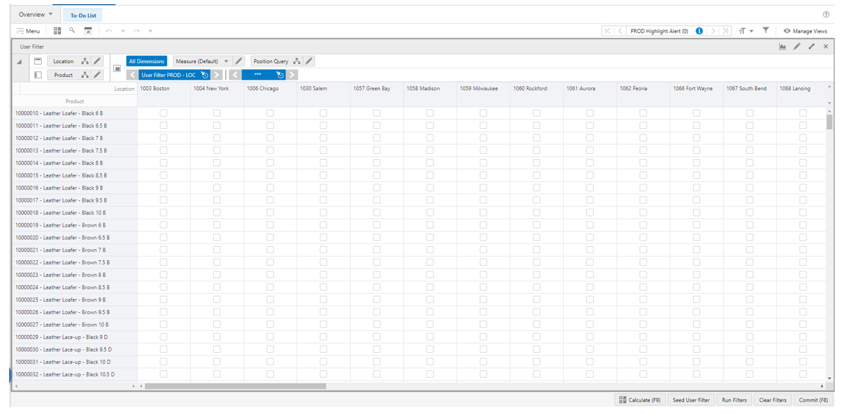 User Filter View