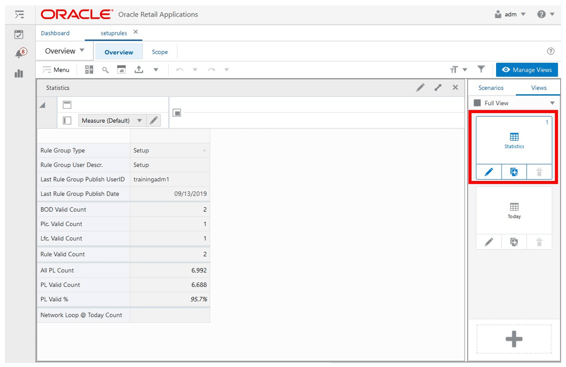Statistics View