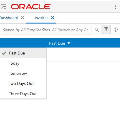 Invoice Due Date Options Screen