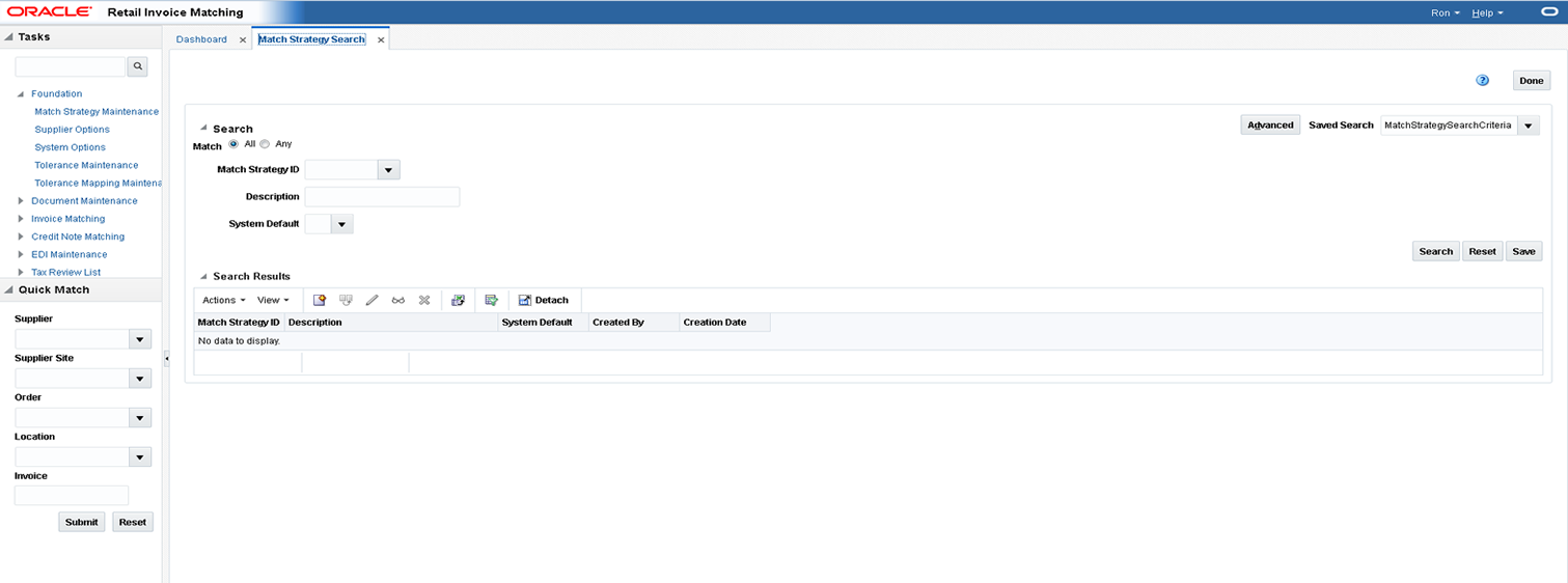 Match Strategy Search Window Match Strategy Search Window