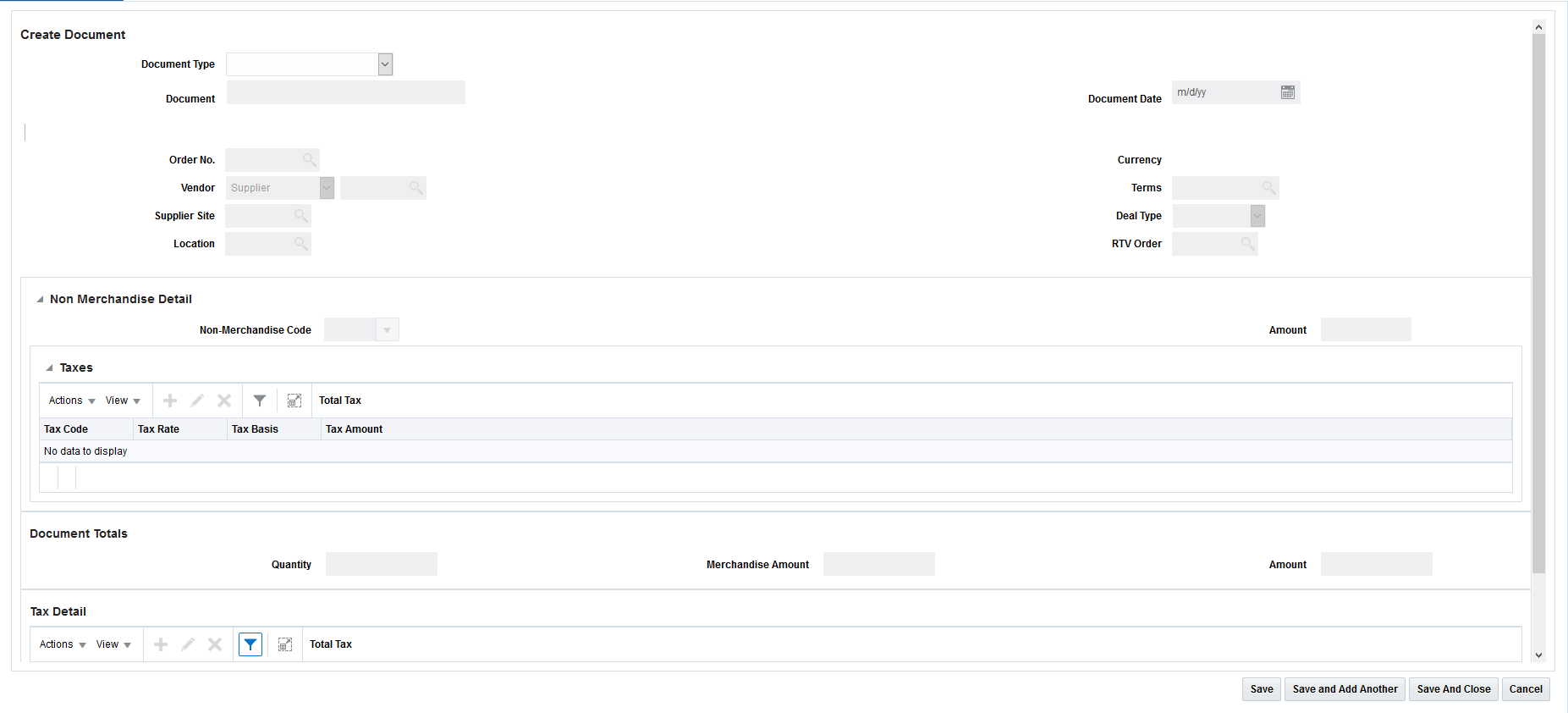 Create Document window Create Document window