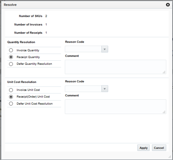 discrepancy resolution screen