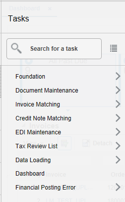 Tasks Menu Tasks Menu