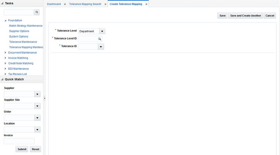 Create Tolerance Mapping Window