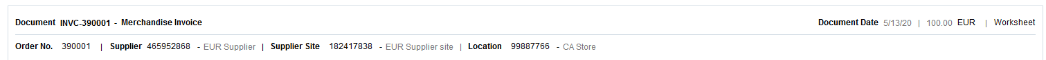 Document Maintenance Header Pane Document Maintenance Header Pane