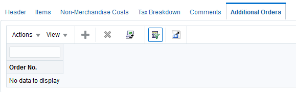 Document Maintenance Additional Orders Tab