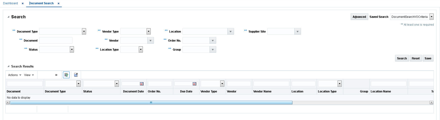 Document Search Window
