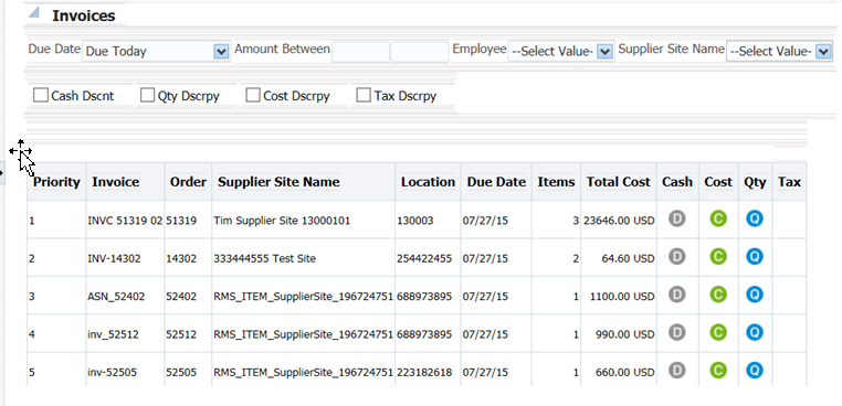 Invoices Report