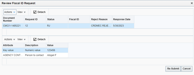 Review Fiscal ID Request