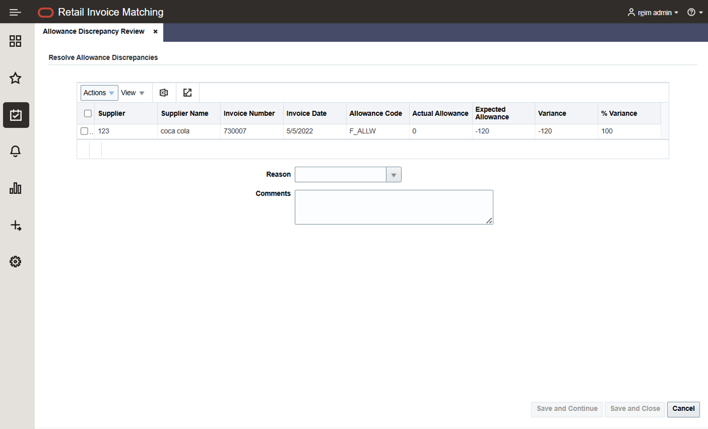 Resolve Allowance Discrepancies