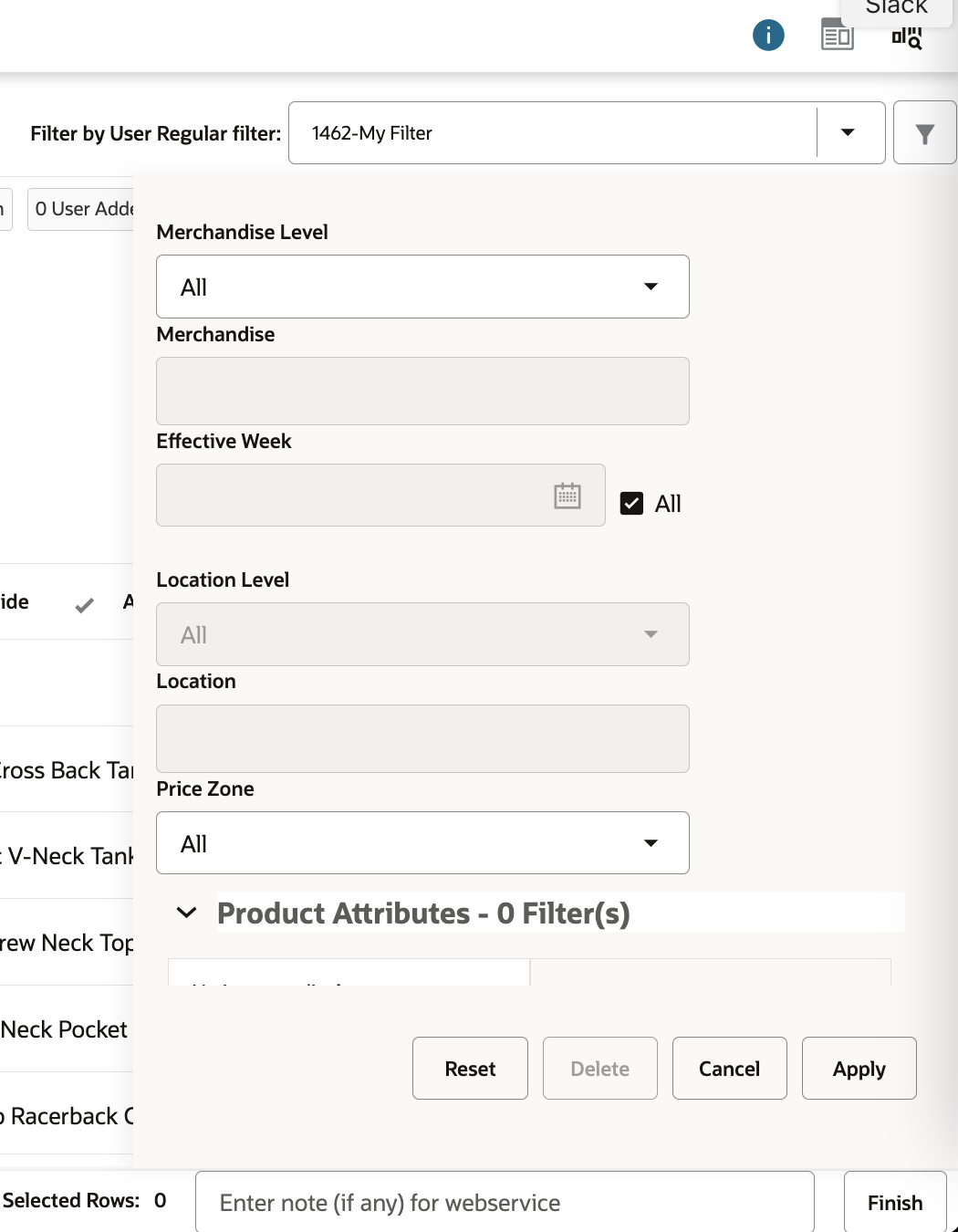 This image shows the user filter for regular recommendations. This image shows the user filter for regular recommendations.