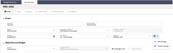 This image shows promotion markdown optimization run scope This image shows promotion markdown optimization run scope