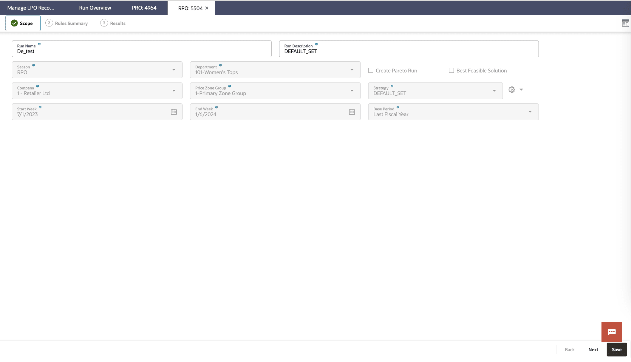 This image shows regular optimization run tab. This image shows regular optimization run tab.
