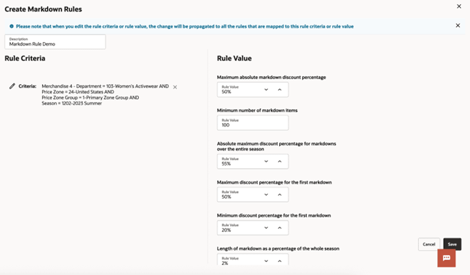 This image shows rule criteria and value