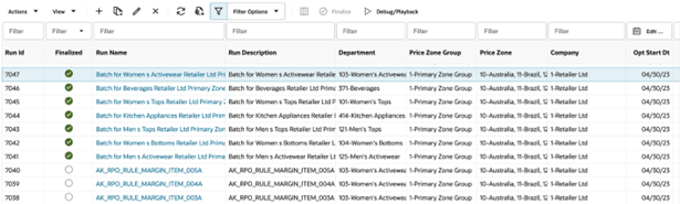 This image shows run overview table of runs. This image shows run overview table of runs.