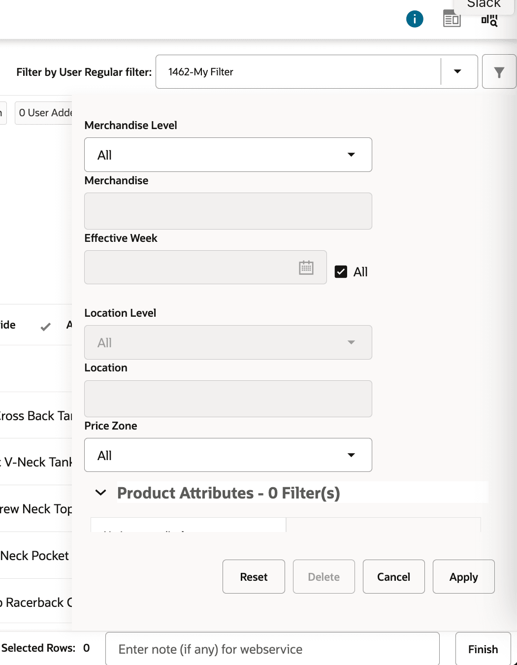 This image shows the user filter for regular recommendations. This image shows the user filter for regular recommendations.
