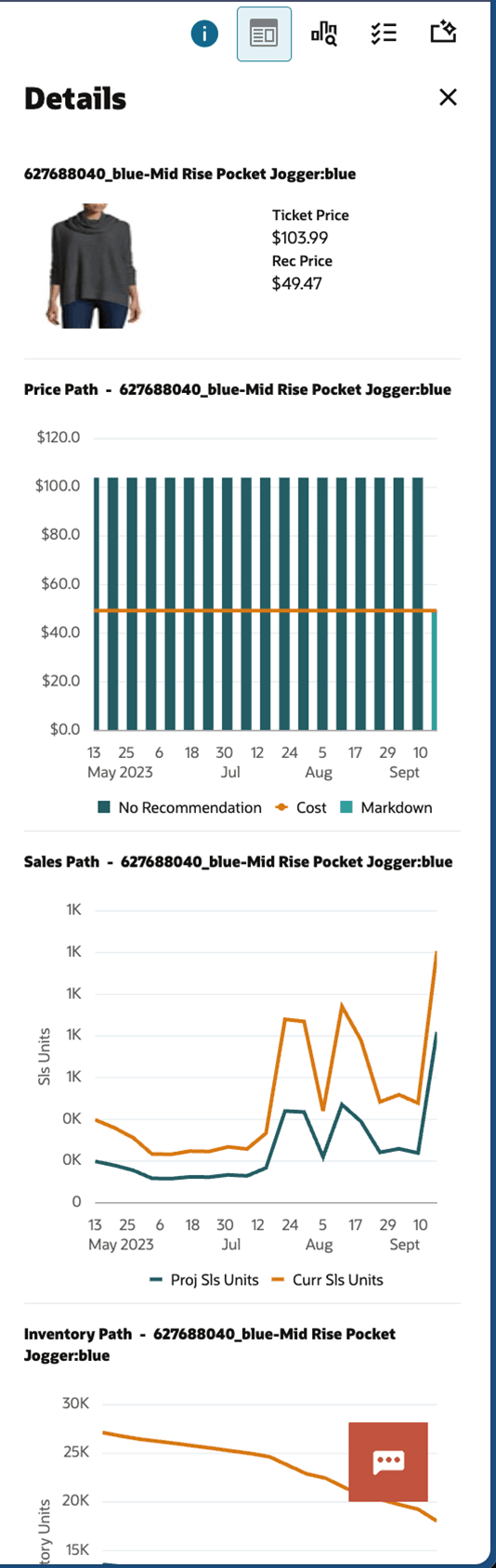 This image shows the contextual pane This image shows the contextual pane
