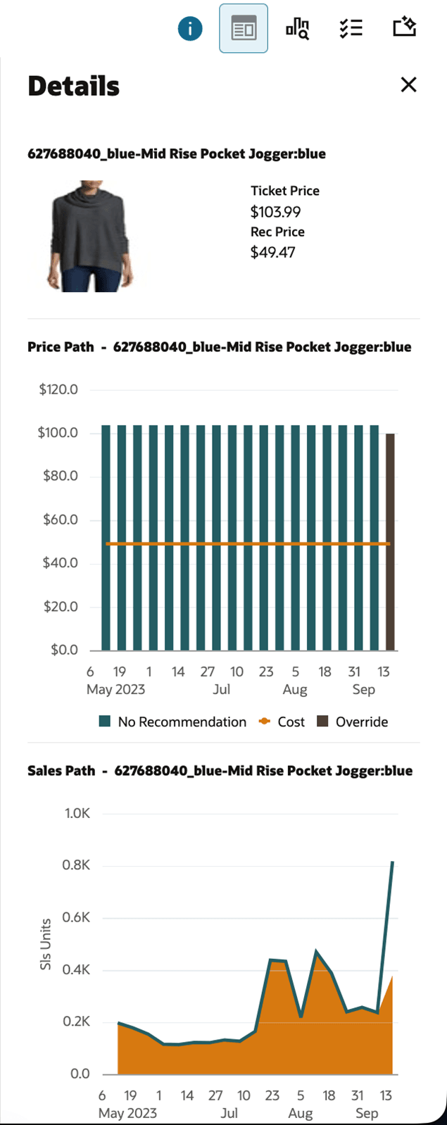 This image shows the contextual pane