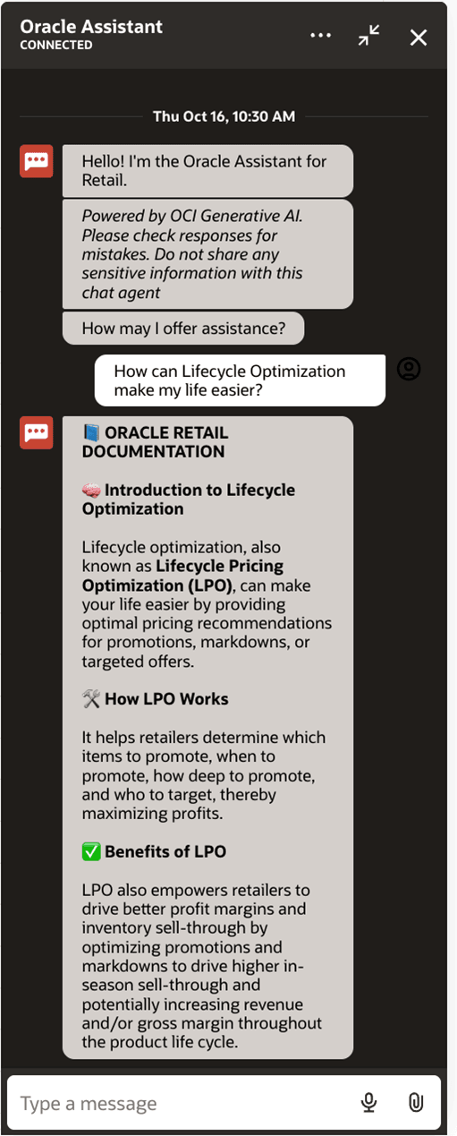 This image shows oracle digital assistant.