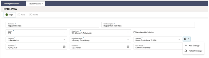 This image shows regular run scope
