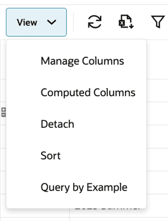 This image shows the view pull-down menu. This image shows the view pull-down menu.