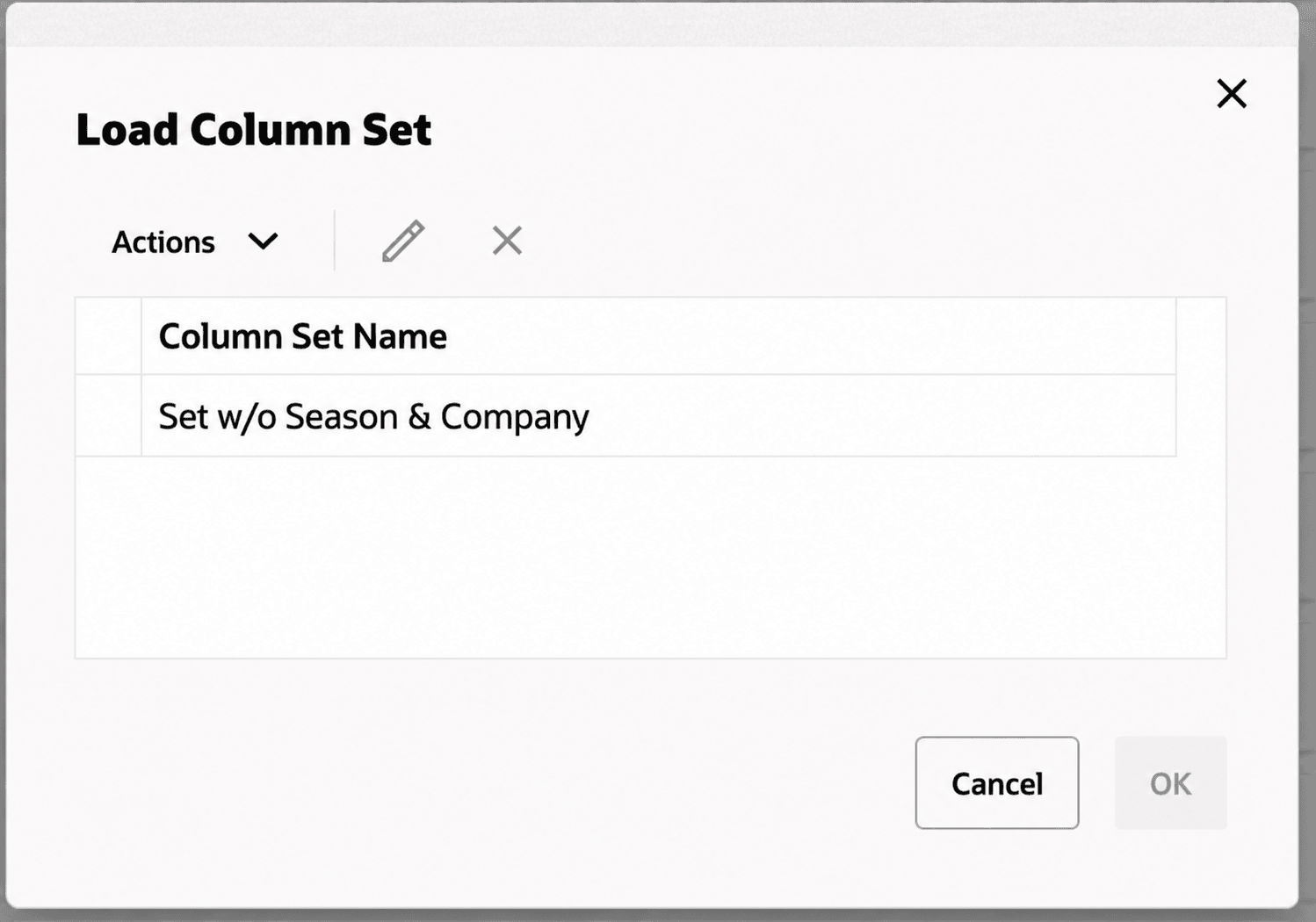 Figure 3-7 View Menu - Manage Columns - Load Column Set