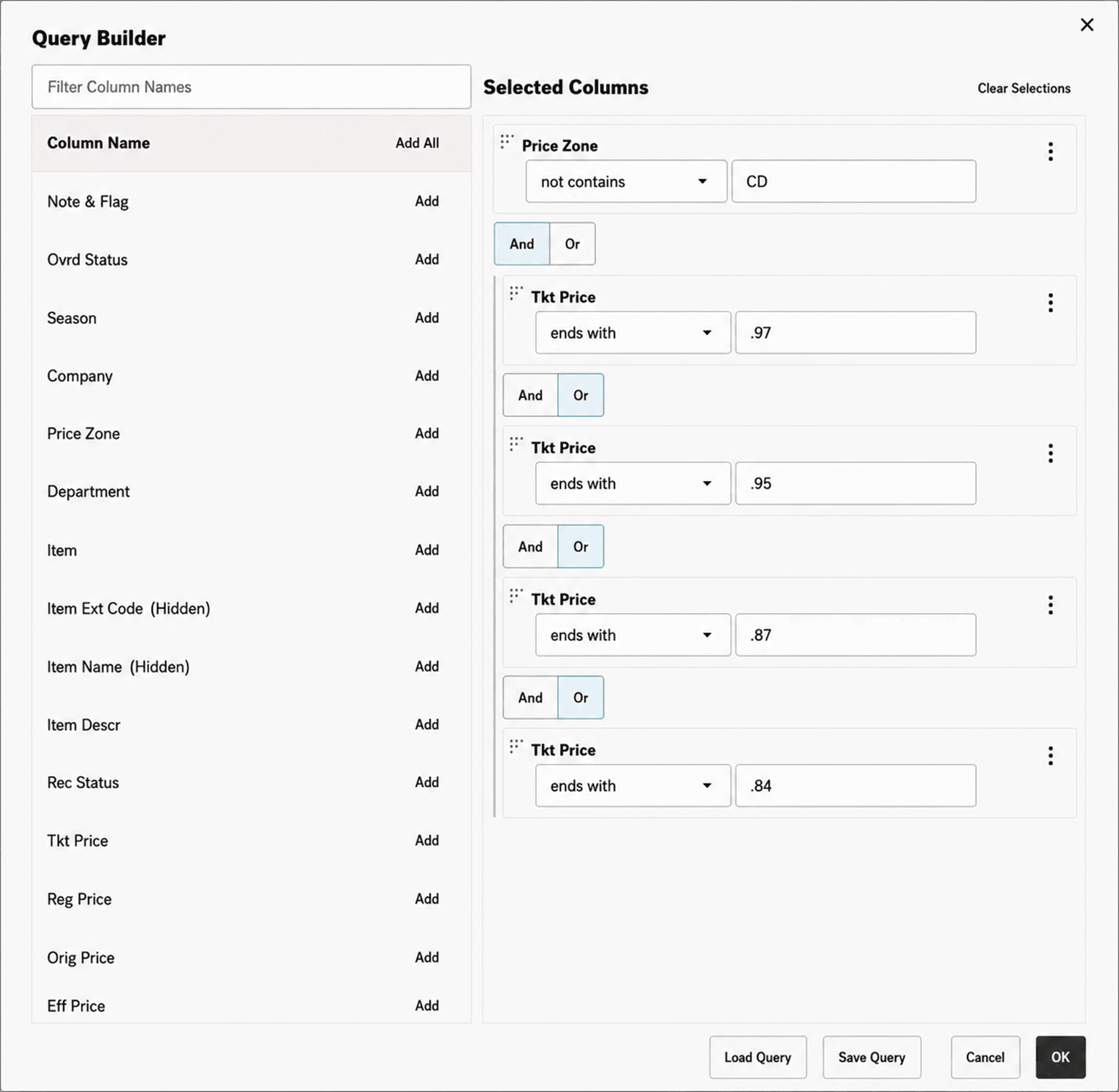 Figure 3-8 View Menu - Query Builder