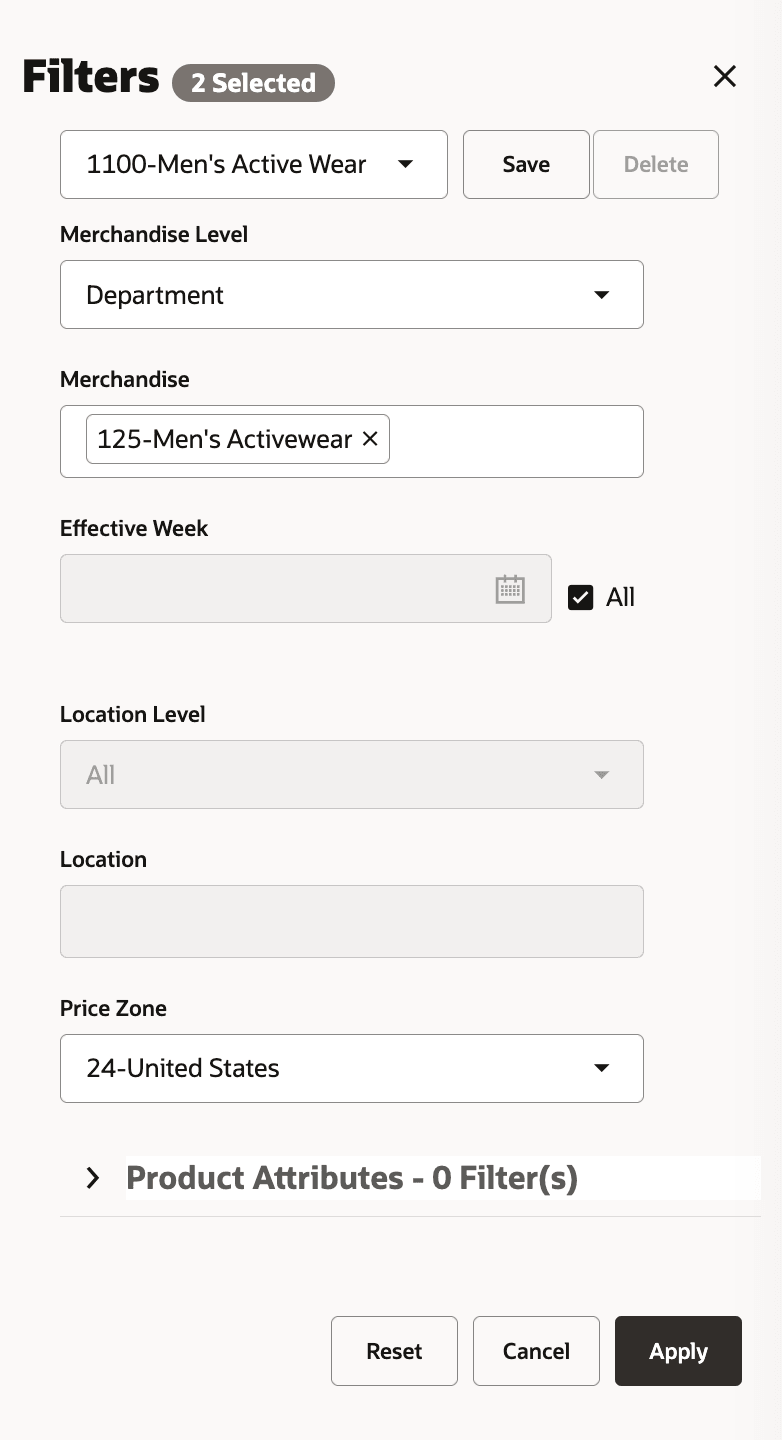 Figure 8-3 Manage Recommendations - User Filter - Regular