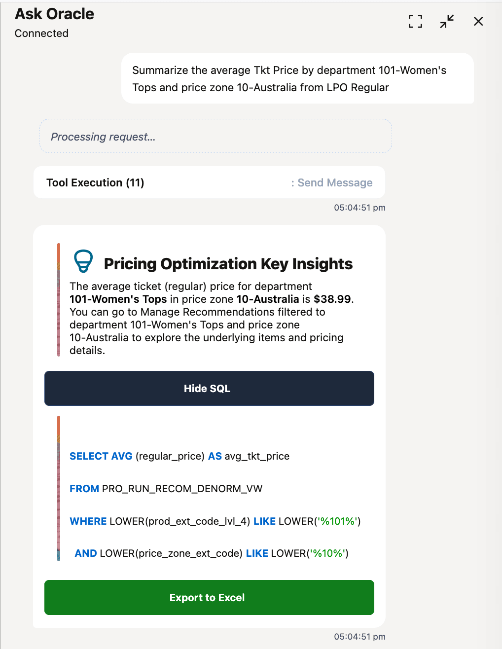 Screenshot for Ask Oracle