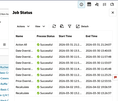 This image shows bicontextual area job status.