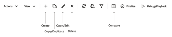 This image shows run overview actions