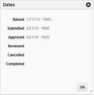 Dates window Dates window