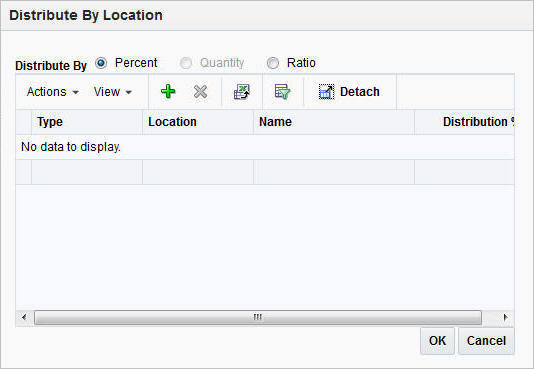 Distribute By Location window Distribute By Location window