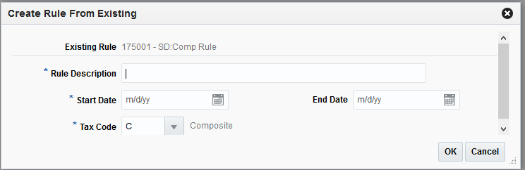 Tax Rule - Create from Existing Tax Rule - Create from Existing