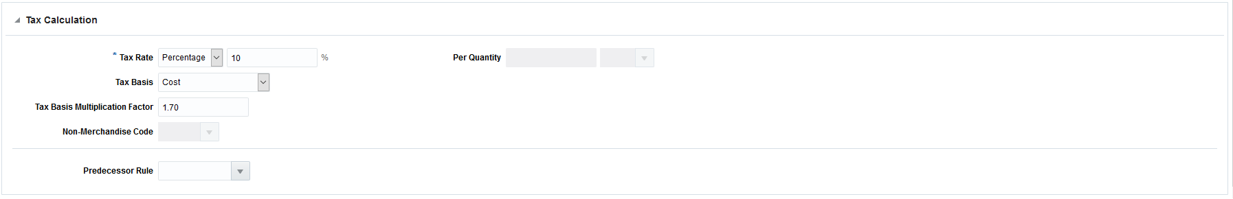 Tax Rule - Tax Calculation Tab Tax Rule - Tax Calculation Tab