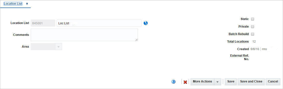 Location List window Location List window