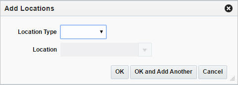 Add Locations window Add Locations window
