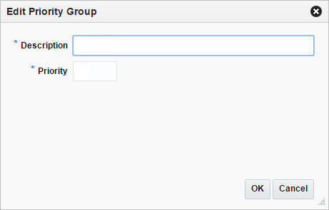 Edit Priority Group window Edit Priority Group window