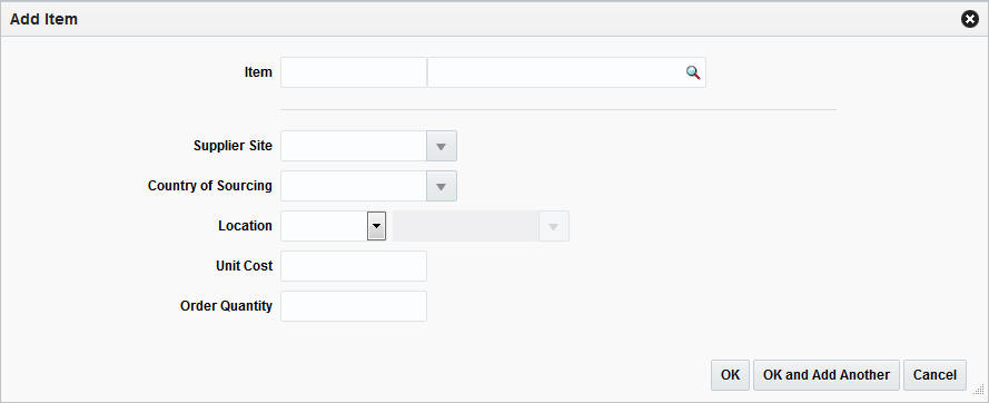 Add Item window Add Item window