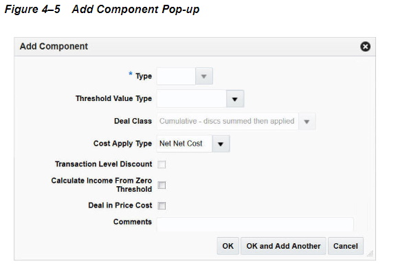 Add Component Pop-up Add Component Pop-up
