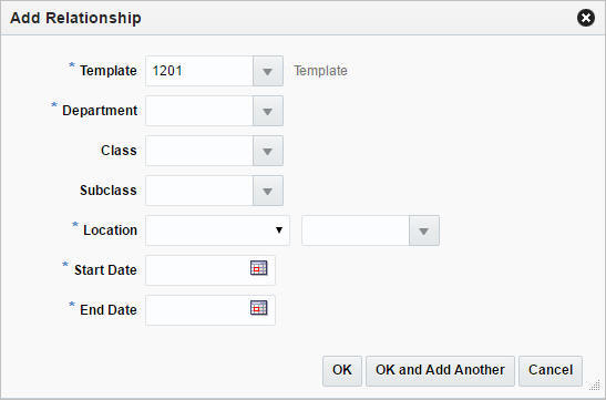 Add Relationship window Add Relationship window